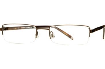 Image of Kenneth Cole New York KC0666 Eyeglass Frames - Shiny Dark Brown Frame Color