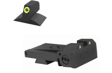 Image of Kensight Bomar BMCS Beveled Blade Adjustable Target 1911 Rear Night Sight Set w/Deep Sight Notch, Square Blade, Black, 990-095