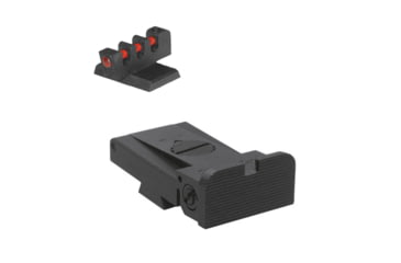 Image of Kensight LPA TRT Rounded Serrated Blade Adjustable Target 1911 Rear Sight, Fiber Optic Flat Base Front Sight, Black, 930-053