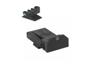 Image of Kensight LPA TRT  Beveled Serrated Blade Adjustable Target 1911 Rear Sight, Fiber Optic Contoured Base Front Sight, Black, 940-083