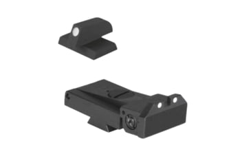 Image of Kensight LPA TRT Arctic White Dot Beveled Serrated Blade Adjustable Target 1911 Rear Sight, Black, 960-056