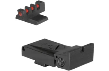 Image of Kensight LPA TRT Square Serrated Blade Adjustable Target 1911 Rear Sight, Fiber Optic Flat Base Front Sight, Black, 930-052