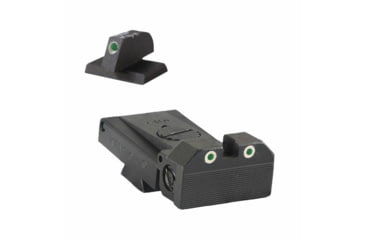 Image of Kensight LPA TRT Flat Profile Serrated Beveled Blade Tritium Adjustable Rear Night Sight, Black, 960-255