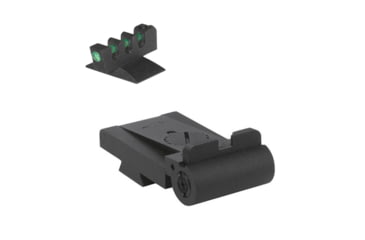 Image of Kensight Rollo 1911 Low-Profile Fiber Optic Contoured Adjustable Combat Sight Set, Black, 940-008