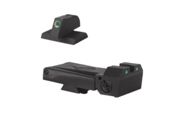 Image of Kensight Adjustable Beveled Flat Base Tritium Pistol Night Sight Set, Ruger SR1911, Front, Black, 962263