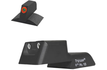 Image of Kensight SLAM Contoured Tritium Pistol Night Sight, 1911, Rear/Front White, Lumi-Orange ProGlo, Black, 980668