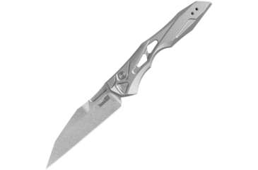 Image of Kershaw Auto Launch 13 Button Lock Automatic Folding Knife, 3.5in, CPM 154, Plain Wharncliffe Blade, Raw Aluminum Handle, 7650RAW