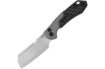 Image of Kershaw Auto Launch 14 Button Lock Automatic Folding Knife, 3.38in, CPM-154 Stainless, Stonewash Finish, Cleaver Style Blade, Gray Anodized Aluminum Handle, KS7850SW