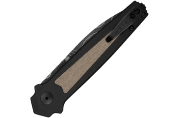 Image of Kershaw Auto Launch 15 Button Lock Automatic Folding Knife, 3.5 in, Damascus Steel, Spear Point Blade, Aluminum, Tan/Black Handle, 7950DAM