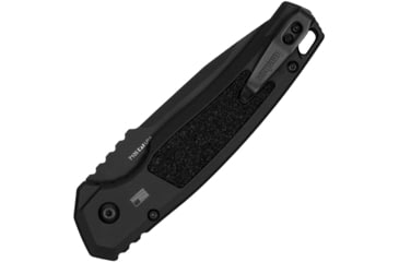 Image of Kershaw Launch 16 Automatic Folding Knife, 3.45in, CPM M4, Tanto Blade, Partially Serrated, Black Aluminum Handle, 7105