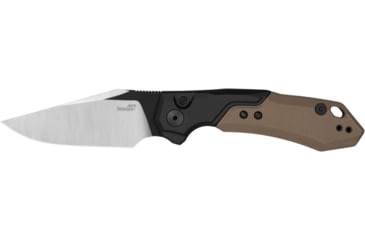 Image of Kershaw Auto Launch 19 Automatic Folding Knife, 3.3in, CPM 154, Clip Point Blade, Black Cerakote, Earth Brown/Black Handle, 7851