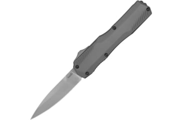 Image of Kershaw Auto Livewire OTF Automatic Folding Knife by Matt Diskin, 3.3in, CPM MagnaCut, Spear Point Blade, Stonewash Finish ,Gray Aluminum Handle, 9000GRY