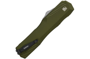 Image of Kershaw Livewire OTF 3.3in Automatic Folding Knife by Matt Diskin, 3.3in, CPM MagnaCut Stonewash Spear Point Blade, Olive Green Aluminum Handle, 9000OL