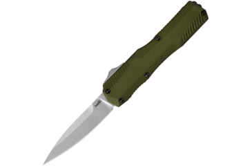 Image of Kershaw Auto Livewire OTF Automatic Folding Knife by Matt Diskin, 3.3in, CPM MagnaCut, Spear Point Blade, Stonewash Finish, Olive Green Aluminum Handle, 9000OL