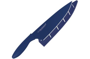 Image of Kershaw Chefs Knife 8 in Navy Blue Fixed Blade Knife, 8in, Stainless Steel, Standard Edge, Blue, Synthetic Handle, AB5076