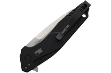 Image of Kershaw Dividend A/O Folding Knife, 4.25in Closed, 3in Stonewash Magnacut Steel Blade, Black Textured Green Handle, 1812BLKMAG