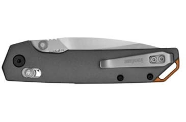 Image of Kershaw Iridium Folding Knife, 3.45 in, D2 Steel, Spear Point, Aluminum, Gray Handle, 2038