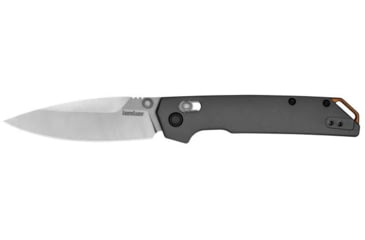Image of Kershaw Iridium Folding Knife, 3.45 in, D2 Steel, Spear Point, Aluminum, Gray Handle, 2038