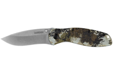 Image of Kershaw Blur Assisted Opening Folding Knife, 3.4 in, 14C28N, Recurve Blade, Aluminum, Camo Handle, 1670KC