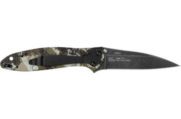 Image of Kershaw Leek Assisted Opening Folding Knife, 3 in, 14C28N, Drop Point, Aluminum, Camo Handle, 1660KC