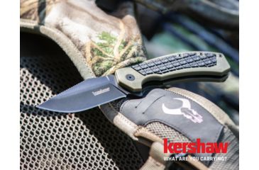 Image of Kershaw Faultline Folding Knife, Black/Green, 8760