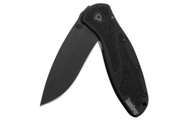 Image of Kershaw K.O. Blur, Black Aluminum w/Trac-Tec Insert, Plain K1670BLK
