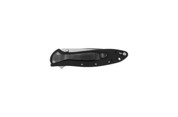 Image of Kershaw K.O. Leek, Black Aluminum Handle, Stone Washed Blade, Plain K1660SWBLK
