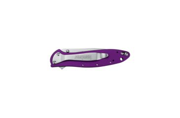 Image of Kershaw Leek Assisted Opening Folding Knife, 3 in, 14C28N, Drop Point Blade, 6061-T6 Aluminum, Purple Handle, 1660PUR