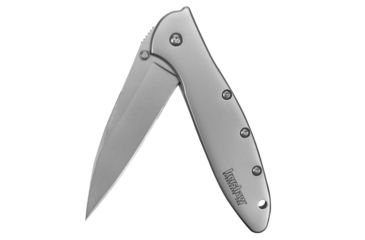 Image of Kershaw Leek Assisted Opening Folding Knife, 3 in, 14C28N, Drop Point Blade, 410 Stainless Steel Handle, Box, 1660