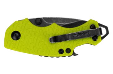 Image of Kershaw Shuffle Folding Knife, 2.4in Blackwash Plain w/Clip, Lime Glass-Filled Nylon w/K-Texture Grip Handle, Box, K8700LIMEBW