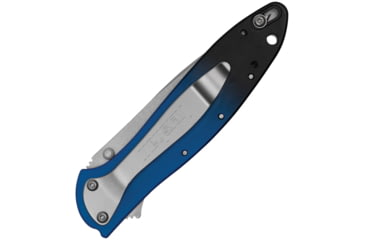 Image of Kershaw Leek Assisted Opening Folding Knife, 3 in, CPM MagnaCut, Stonewash Finish, Wharncliffe Blade, Aluminum, Blue/Black Gradient Handle, 1660GBLU