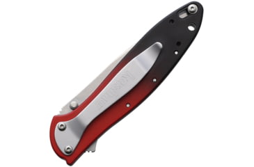 Image of Kershaw Leek Assisted Opening Folding Knife, 3 in, CPM MagnaCut, Wharncliffe Blade, Stonewash Finish, Aluminum, Red/Black Gradient Handle, 1660GRD