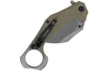 Image of Kershaw Outlier SW Green A/O Folding Knife, 5in Closed, 2.63in Stonewash 8Cr13MoV Stainless Steel Blade, Green GFN Handle, 2064ODSW