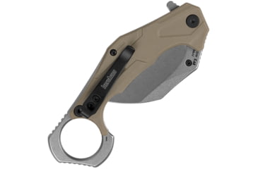 Image of Kershaw Outlier SW Tan A/O Folding Knife, 5in Closed, 2.63in Stonewash 8Cr13MoV Stainless Steel Blade, Tan GFN Handle, 2064TANSW