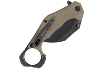 Image of Kershaw Outlier BW Tan A/O Folding Knife, 5in Closed, 2.63in Blackwash 8Cr13MoV Stainless Steel Blade, Tan GFN Handle, 2064TANBW