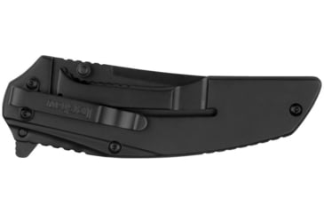 Image of Kershaw Outright Assisted Opening Folding Knife, 3 in, 8Cr13MoV, Black Finish, Trailing Point, Stainless Steel, Black Handle, 8320BLK