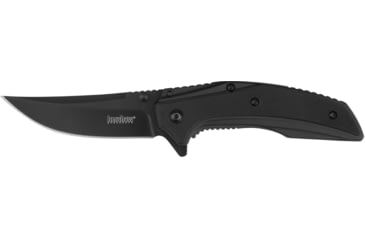 Image of Kershaw Outright Assisted Opening Folding Knife, 3 in, 8Cr13MoV, Black Finish, Trailing Point, Stainless Steel, Black Handle, 8320BLK