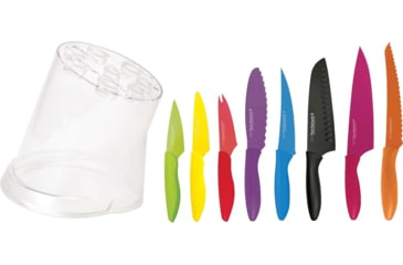 Image of Kershaw Pure Komachi 2 Nine Piece Knife Set, 3.5-8in Blades, High Carbon Stainless Blades, Color-Matched Lonomer-Resin Handle, ABS0900