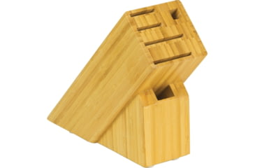 Image of Kershaw Six Slot Slimline Block Kitchen Knives, Bamboo, Accommodates Up To 4 Pieces Of Kai Kitchen Cutlery, Two Large Slots And Two Medium Slots, Also Has A Slot For Honing Steel And Shears, DM0847