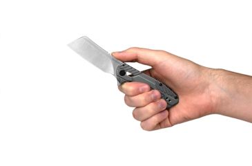 Image of Kershaw Static Folding Knife, 2.8in Cleaver Blade, 8Cr13MoV Steel, Stainless Steel Handle 3445