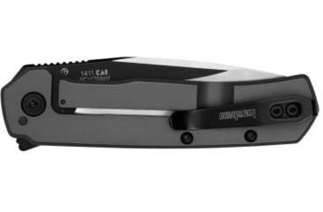 Image of Kershaw Thermal EDC Assisted Opening Folding Knife, 2.95in, 8Cr13MoV Drop Point Plain Satin/Black Oxide Blade, Gray PVD Stainless Steel Handle, 1411