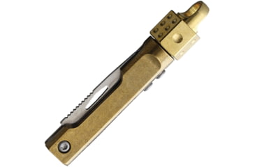 Image of Ketuo Dice EDC Mini Brass Folding Knife, 2.5in Closed, 1.25in Satin Stainless Blade, Brass Handle, BRASS EDC MINI KNIFE