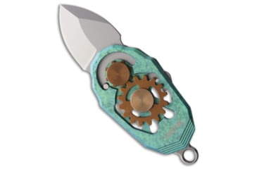 Image of Ketuo Ketuo Beetle Pocket Knife Crystalized Green Titanium 0.9" Satin M390, Green, Bohler M390, adult, BHQ-226132