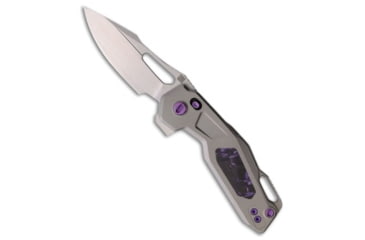 Image of Ketuo Ketuo Mini Griffin Button Liner Lock Knife Ti/Purple Marbled CF 2.9" Satin, Gray, Bohler M390, adult, BHQ-225612