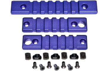 Image of Kexuan 3 Piece M-LOK to Picatinny Rails; 2 x 3 Slots, 1 x 7 Slots, Aluminum, Purple, Purple, RLMLK1-PUR
