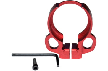 Image of Kexuan Aluminum Receiver End Plate w/Dual Sling Clip Type Adapters for .223/5.56/.308 Buffer Tubes, Red, ABTA13-R