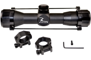 Image of Kexuan Kexuan 4X32 Compact Scope w/Picatinny Scope Rings, 1 in Tube, Mil-Dot Reticle, Black, KX4X32M-PT
