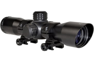 Image of Kexuan Kexuan 4X32 Compact Scope w/Picatinny Scope Rings, 1 in Tube, Red/Green 5 Line Reticle, Black, KX 4X32MLF-PT