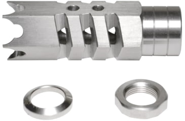 Image of Kexuan 1/2x28 Tactical Competition Grade Muzzle Brake for AR-15, Steel, Silver, MZ-05-01-SS