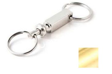 Image of Key-Bak 1122 Quick Release, Pull Apart Key Accessory w/ 2 Split Rings, Gold Cylinder 0301-122